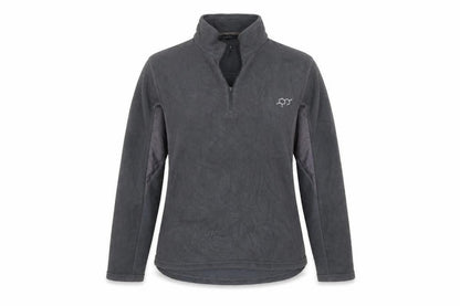 Front view of tecnicals women’s grey henley jumper, size UK 16
