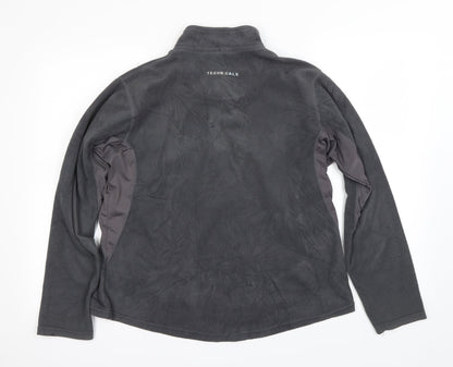 Back view of tecnicals women’s grey henley jumper, size UK 16