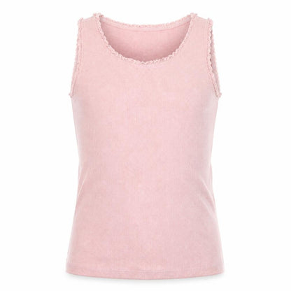 Front view of Next girls’ pink basic tank, size 12, years