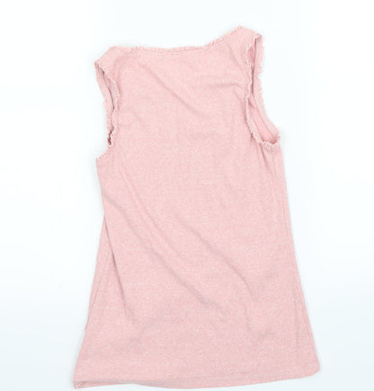 Back view of Next girls’ pink basic tank, size 12, years
