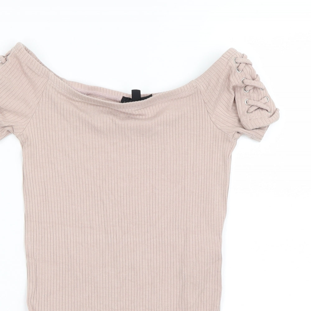 Topshop Womens Pink   Bodysuit One-Piece Size 6