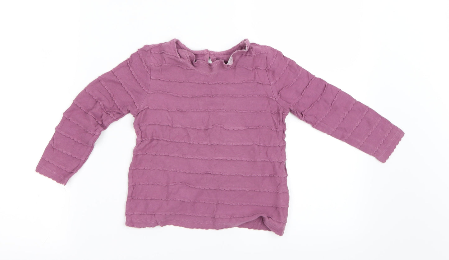 Preworn Girls Purple   Basic T-Shirt Size 3-4 Years
