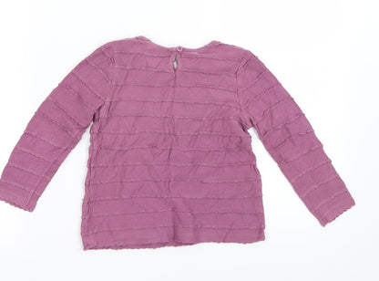 Preworn Girls Purple   Basic T-Shirt Size 3-4 Years