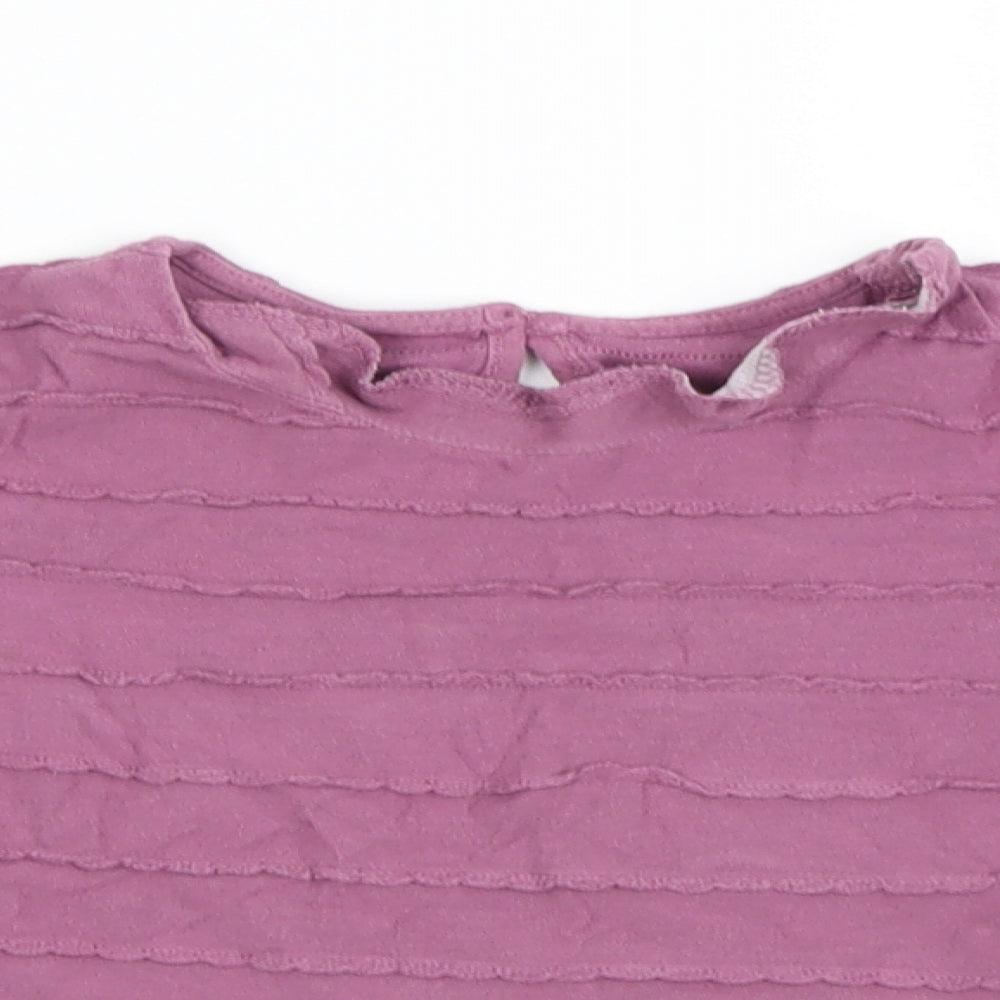 Preworn Girls Purple   Basic T-Shirt Size 3-4 Years