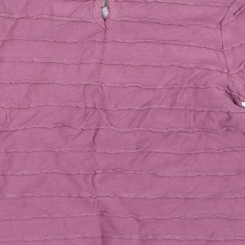 Preworn Girls Purple   Basic T-Shirt Size 3-4 Years