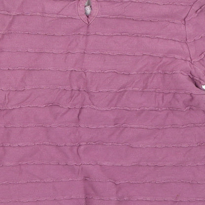 Preworn Girls Purple   Basic T-Shirt Size 3-4 Years