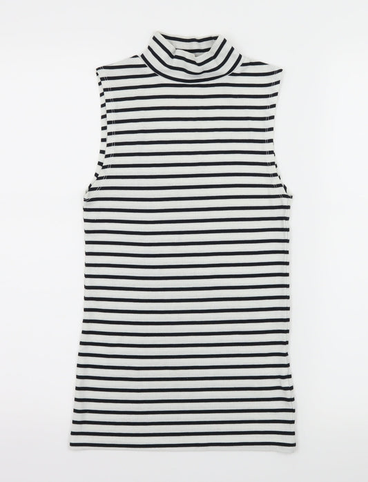 Atmosphere Womens White Striped Jersey Basic Tank Size 6