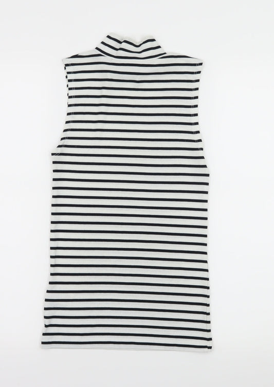 Atmosphere Womens White Striped Jersey Basic Tank Size 6