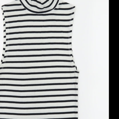 Atmosphere Womens White Striped Jersey Basic Tank Size 6