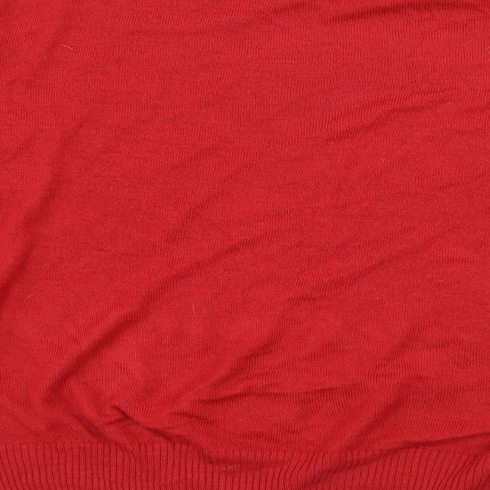 George Mens Red  Knit Pullover Jumper Size L  - Santa Ho Ho Ho