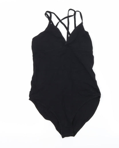 Miss Selfridge Womens Black  Jersey Bodysuit One-Piece Size 6  - Strappy