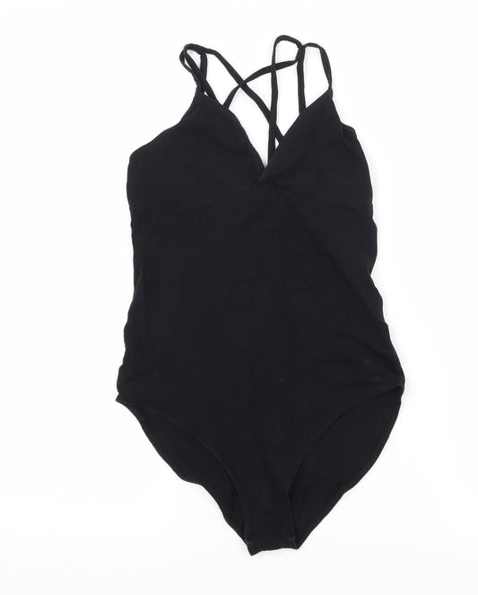Miss Selfridge Womens Black  Jersey Bodysuit One-Piece Size 6  - Strappy
