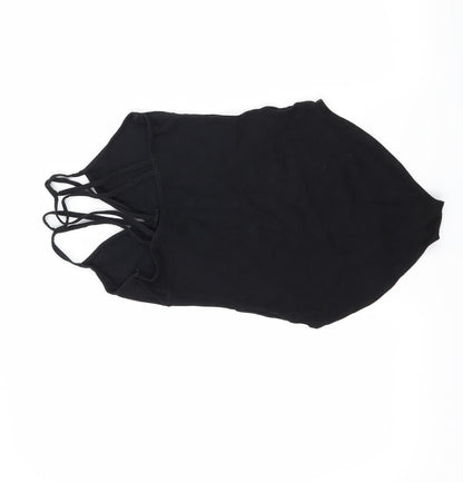 Miss Selfridge Womens Black  Jersey Bodysuit One-Piece Size 6  - Strappy