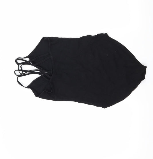 Miss Selfridge Womens Black  Jersey Bodysuit One-Piece Size 6  - Strappy
