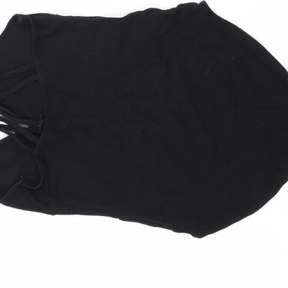 Miss Selfridge Womens Black  Jersey Bodysuit One-Piece Size 6  - Strappy