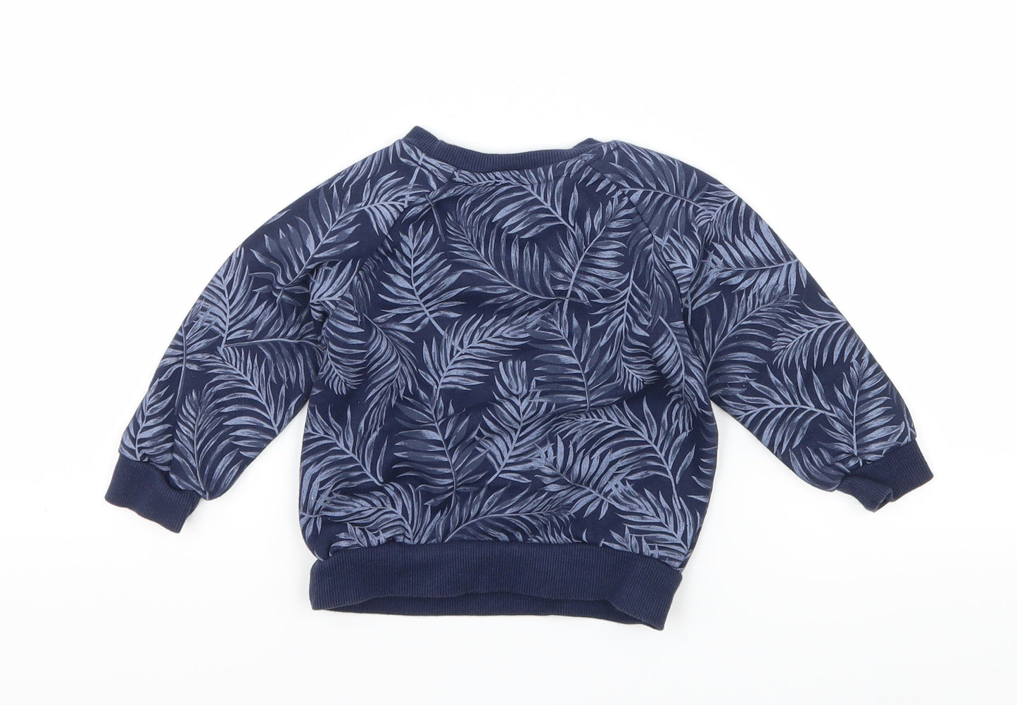 Primark Boys Blue Floral Jersey Pullover Jumper Size 9-12 Months  - Surfer dude