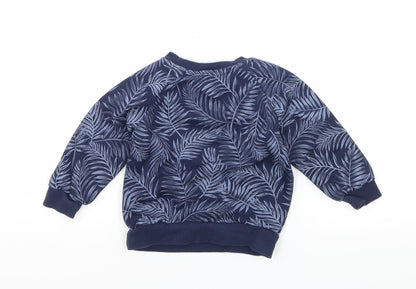 Primark Boys Blue Floral Jersey Pullover Jumper Size 9-12 Months  - Surfer dude