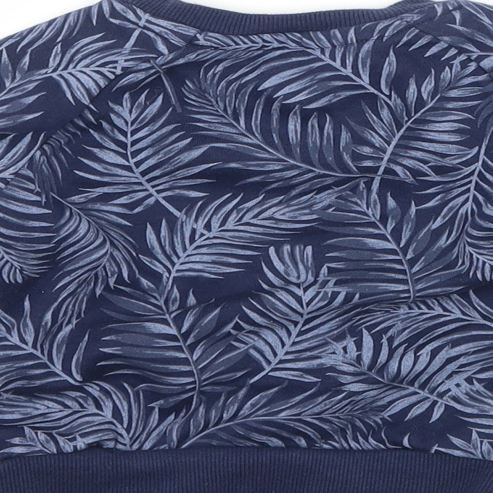 Primark Boys Blue Floral Jersey Pullover Jumper Size 9-12 Months  - Surfer dude