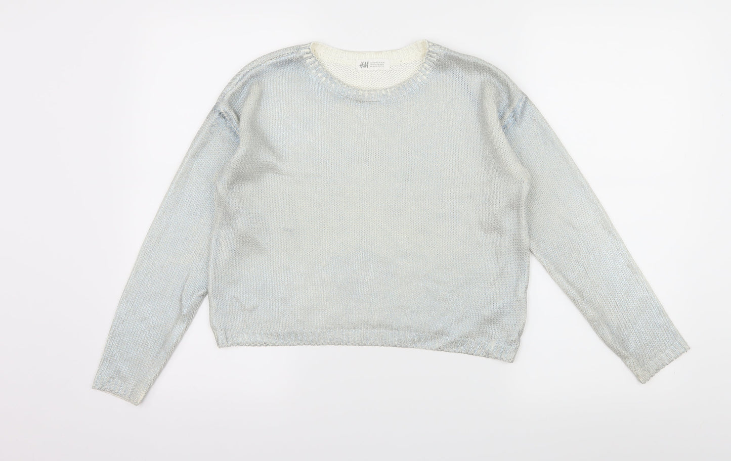 H&M Girls Blue  Knit Pullover Jumper Size 11-12 Years