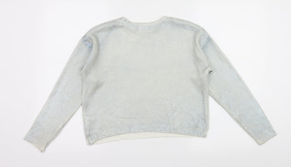 H&M Girls Blue  Knit Pullover Jumper Size 11-12 Years