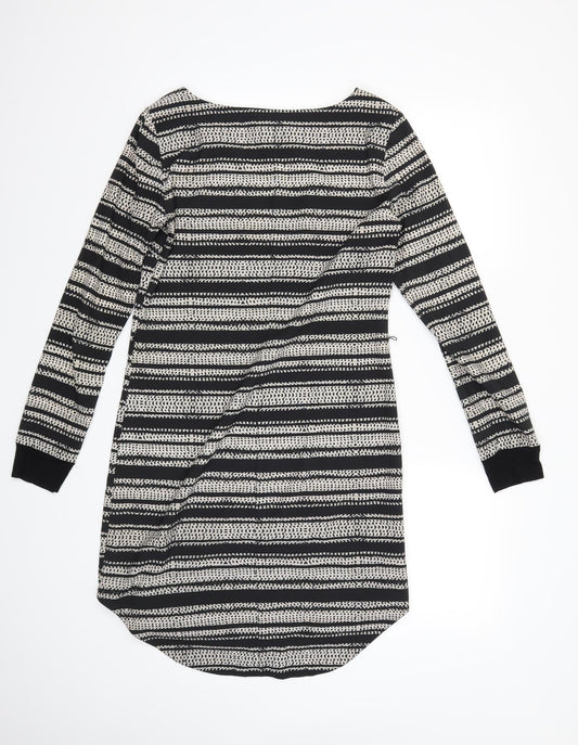 Preworn Womens Black Striped  Shift  Size M