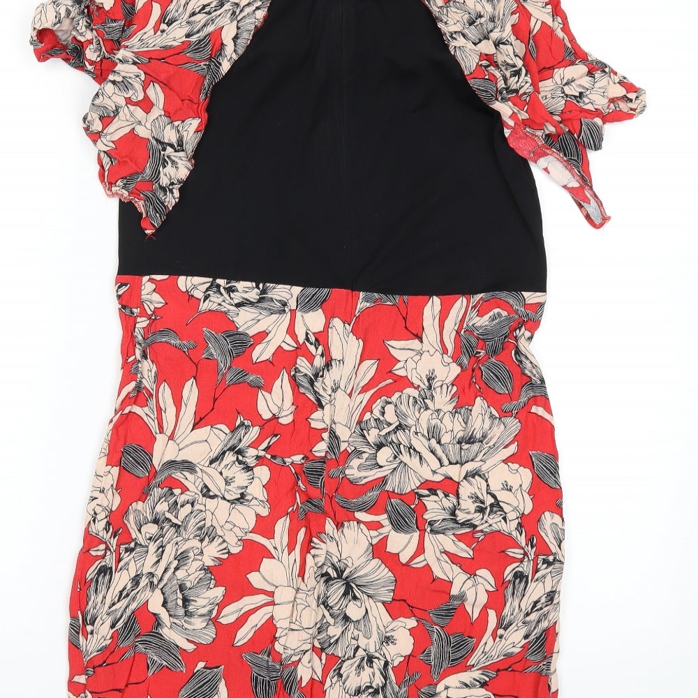 Dorothy Perkins Womens Red Floral  Bodycon  Size 8