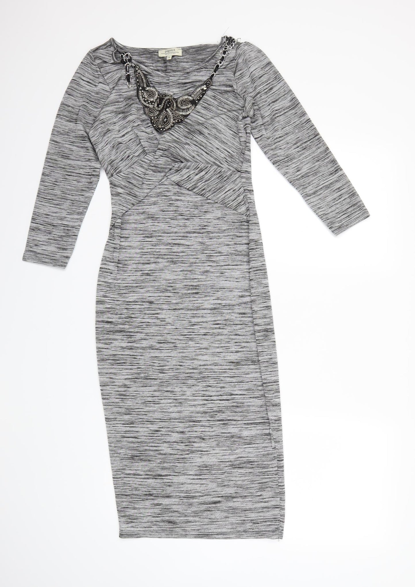Papaya Womens Grey   Bodycon  Size 8