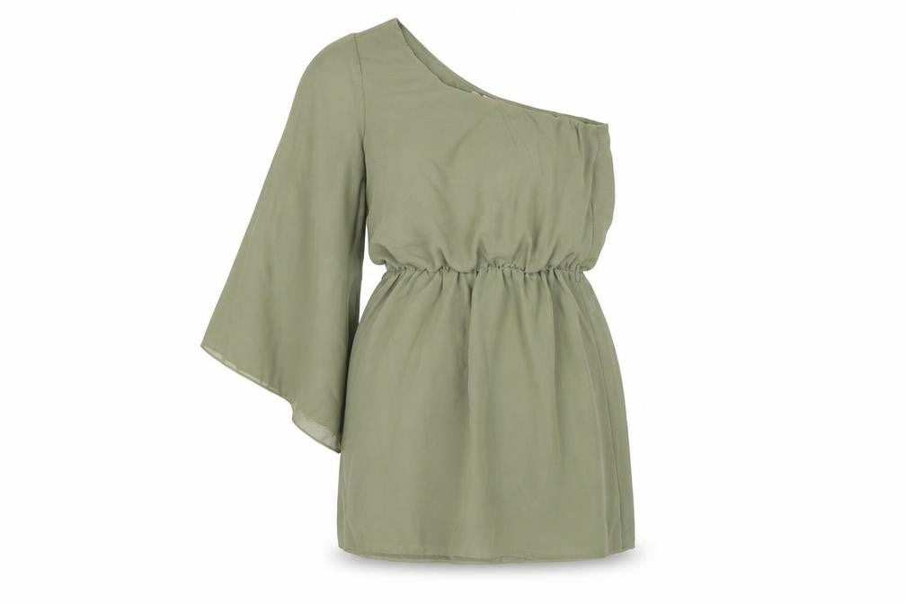 Front view of Paprika women’s green shift, size UK 8