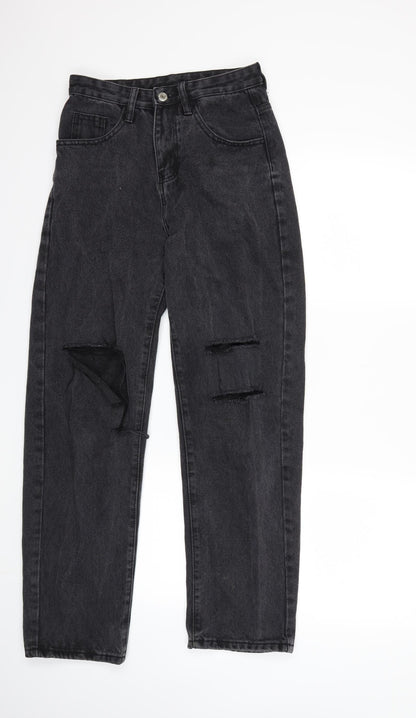 SheIn Womens Black  Denim Straight Jeans Size XS L30 in