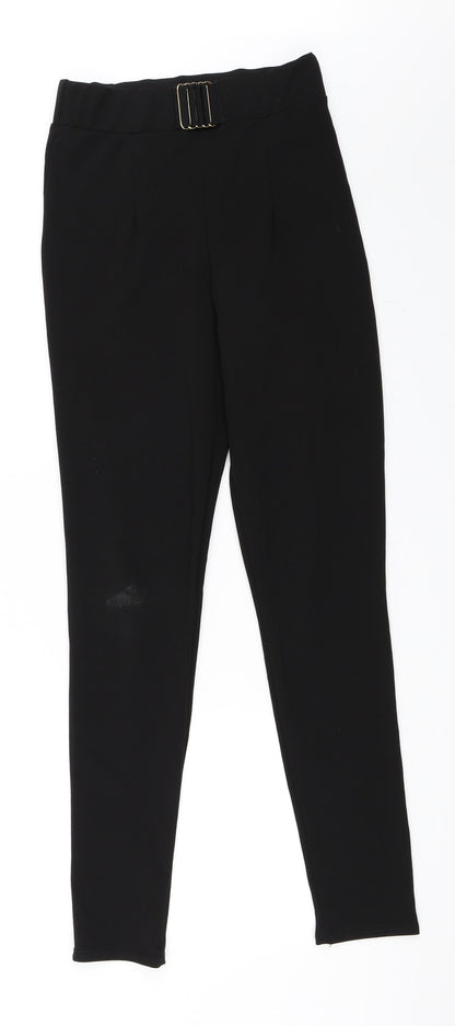 Womens UK Size 8 PRETTYLITTLETHING Regular Fit Carrot Black Trousers
