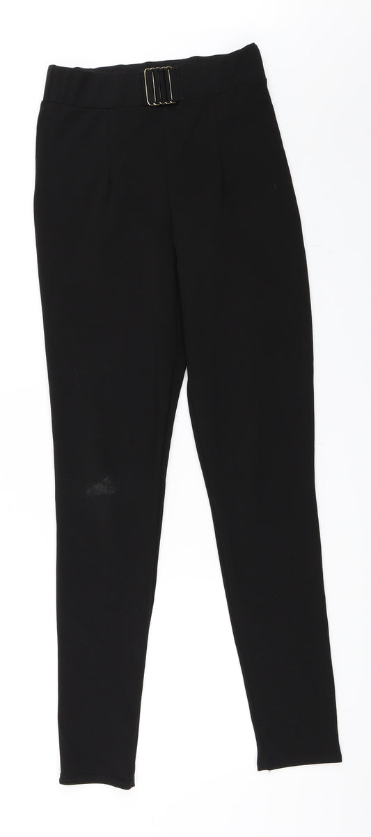 Womens UK Size 8 PRETTYLITTLETHING Regular Fit Carrot Black Trousers