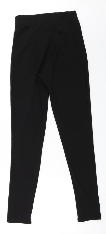 Womens UK Size 8 PRETTYLITTLETHING Regular Fit Carrot Black Trousers