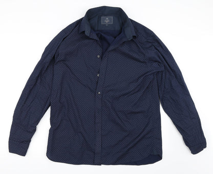 Atlantic Bay Mens Blue    Button-Up Size L