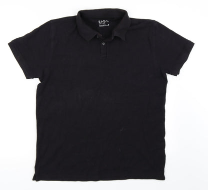 Easy Mens Black    Polo Size M