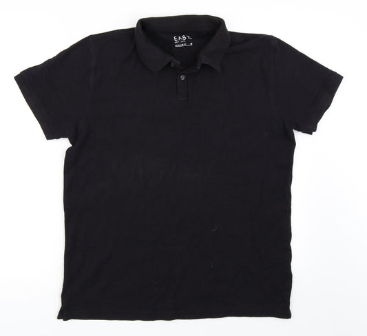 Easy Mens Black    Polo Size M