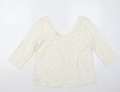 Womens UK Size 12 NEXT White Basic T-Shirt