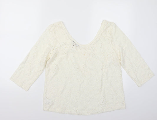 Womens UK Size 12 NEXT White Basic T-Shirt