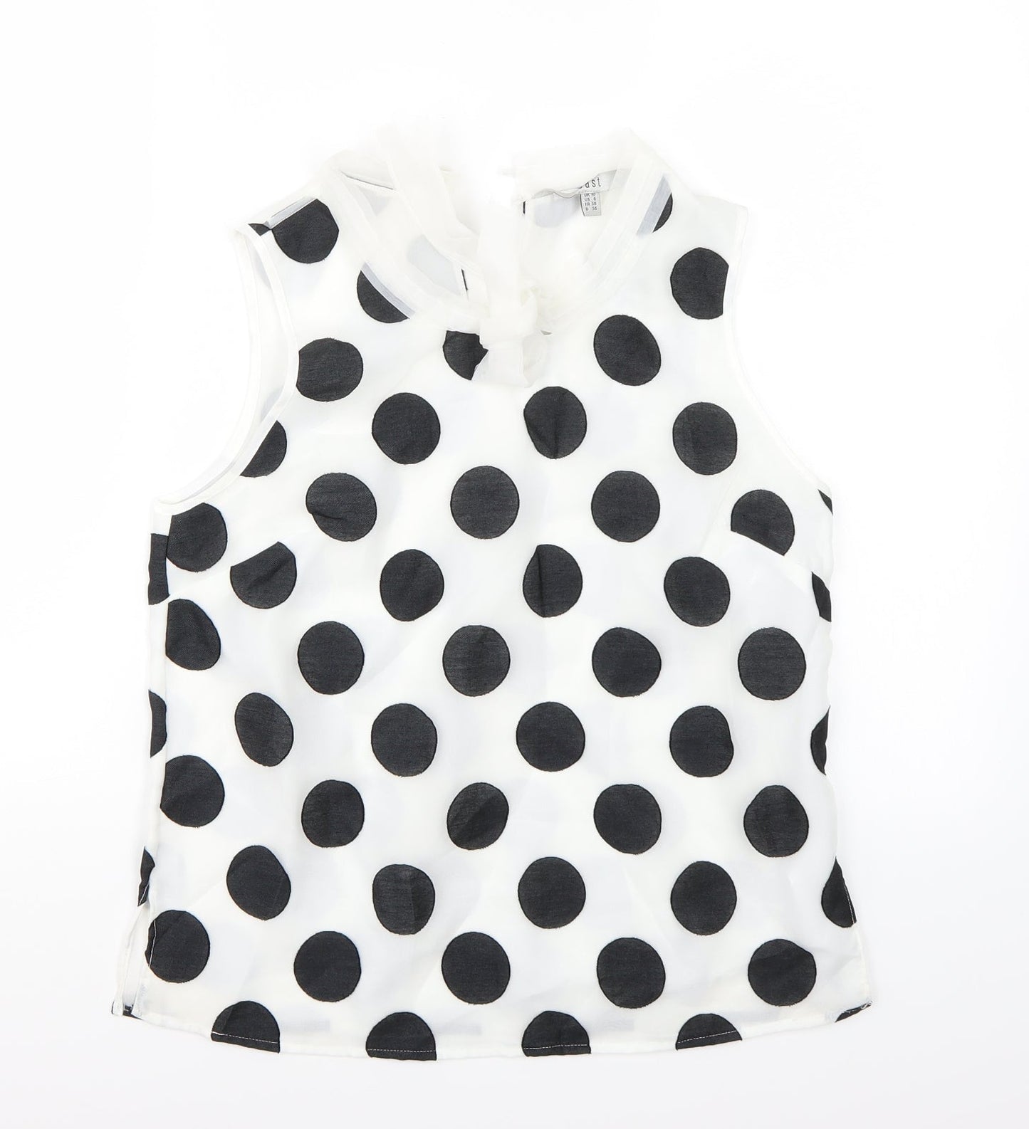 Coast Womens White Polka Dot  Basic Blouse Size 10