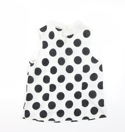 Coast Womens White Polka Dot  Basic Blouse Size 10