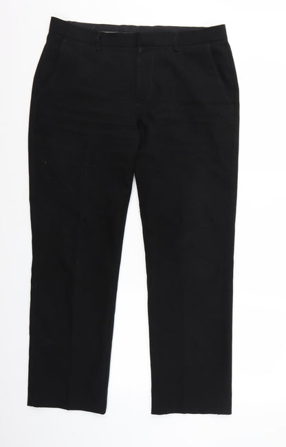 Womens UK Size 34 Peacocks Regular Fit  Black Trousers
