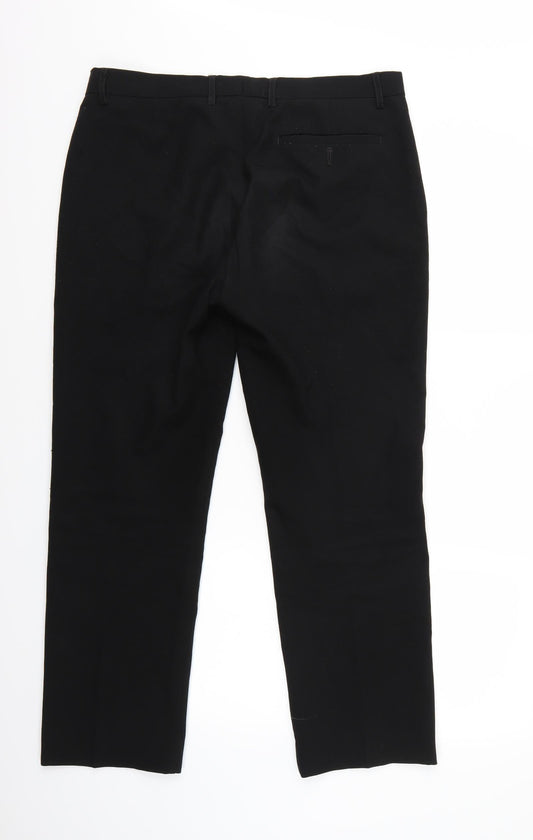 Womens UK Size 34 Peacocks Regular Fit  Black Trousers