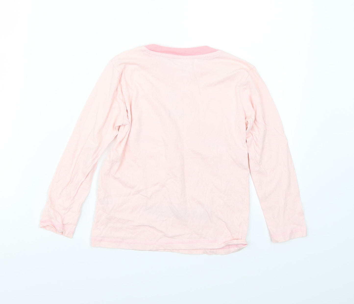 Preworn Girls Pink   Basic T-Shirt Size 6-7 Years