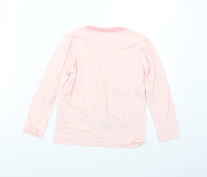 Preworn Girls Pink   Basic T-Shirt Size 6-7 Years