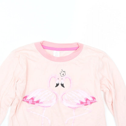 Preworn Girls Pink   Basic T-Shirt Size 6-7 Years