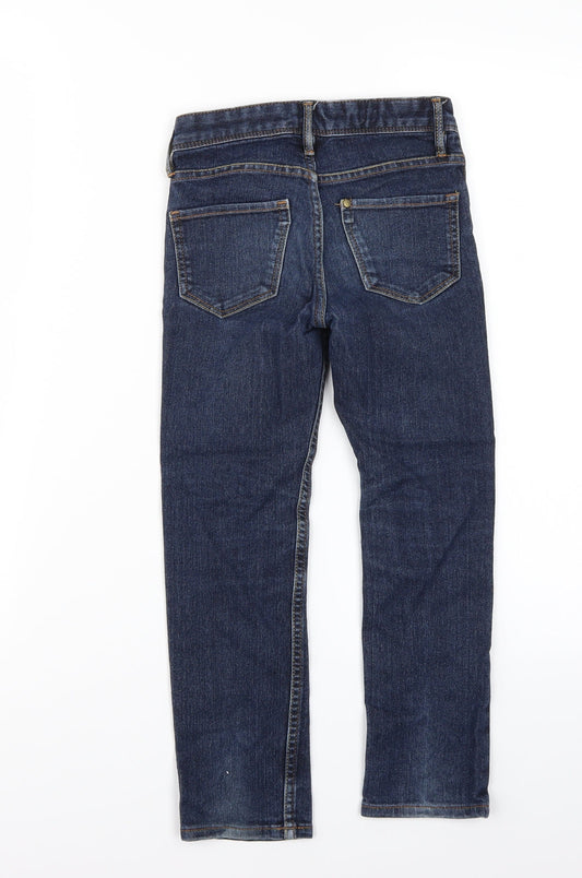 Back view of & denim girls’ blue straight jeans, size 5-6, years