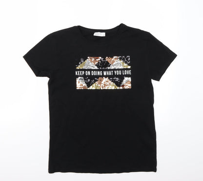 Papaya Womens Black   Basic T-Shirt Size 8