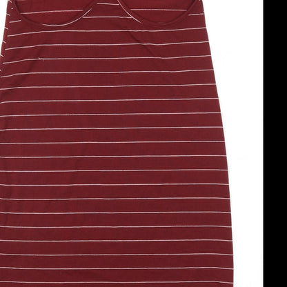 SheIn Womens Red Striped  Tank Dress  Size L