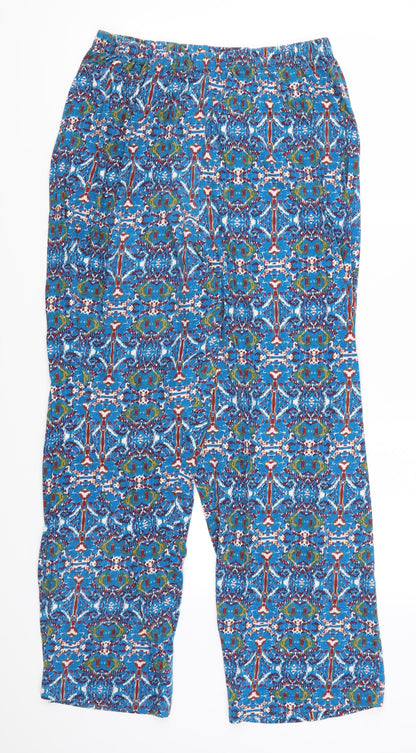 Pretty Secrets Womens Blue Geometric  Trousers  Size 16 L27 in