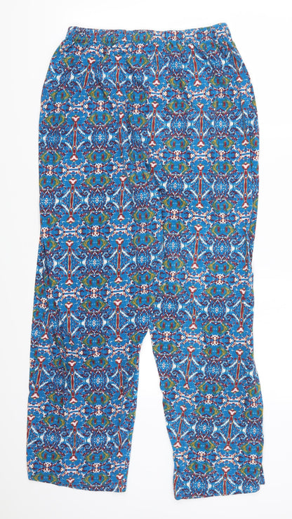 Pretty Secrets Womens Blue Geometric  Trousers  Size 16 L27 in