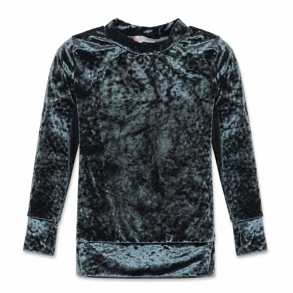 Front view of Silk girls’ blue pullover sweatshirt, size 5-6, years